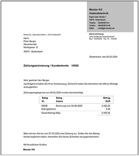Zahlungserinnerungen und Mahnschreiben mit CATSboss auf Knopfdruck erstellen.